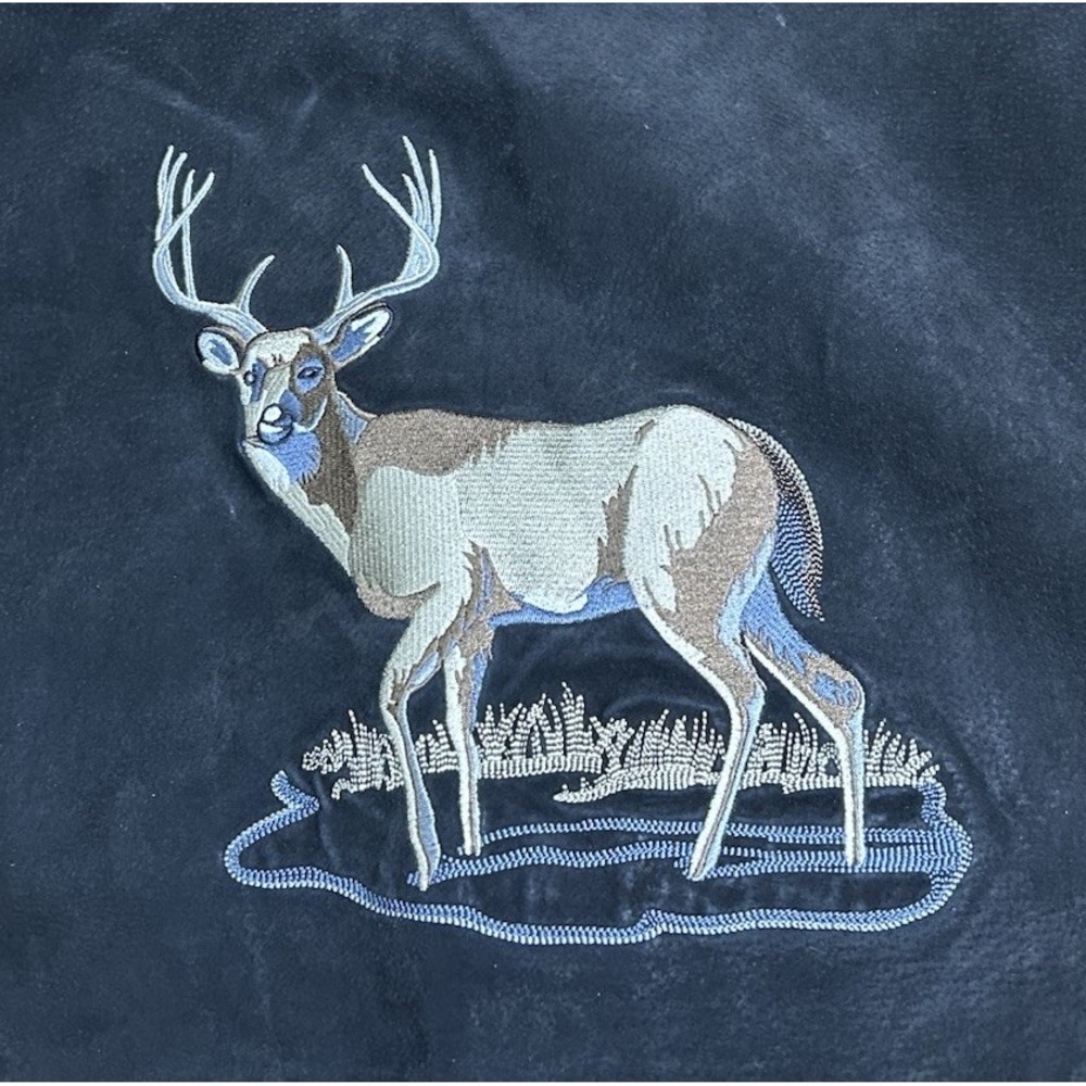 Guide Gear Suede Leather Jacket Field Tested Buck Deer‎ Patch Large Vintage